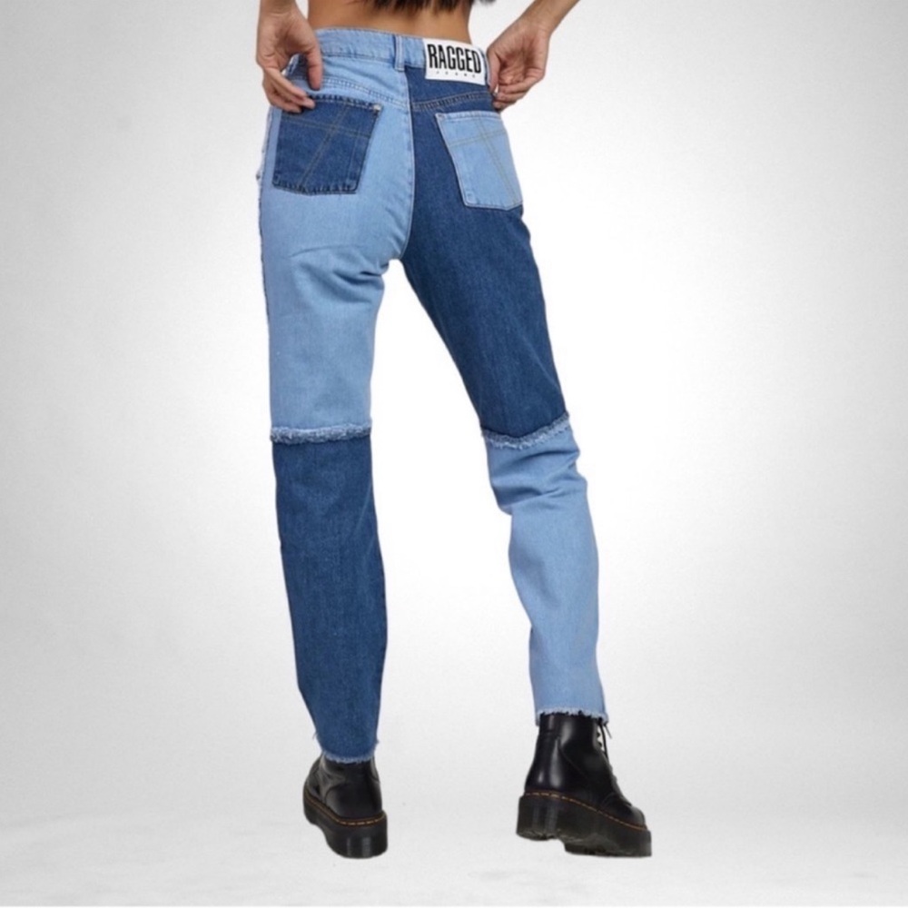 The Ragged Priest Quarter Panel Equilibrium Patchwork Jeans